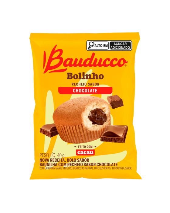 Bauducco Bolinho Baunilha com Recheio Chocolate. Caixa com 16 Unidades (640g)